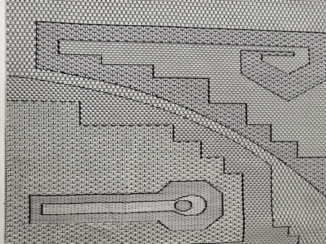  幾何学模様織出し名古屋帯